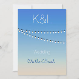 Sandy beach  watercolor invitation