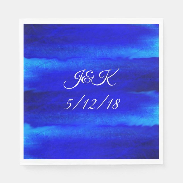 Sandy Beach Watercolor Wedding Dinner Napkins (Front)