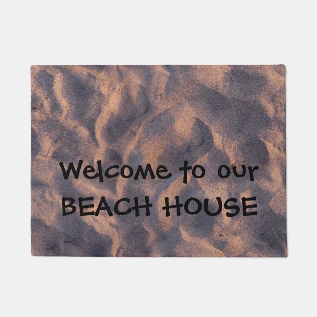 Sandy Beach Welcome to Beach House or any Text Doormat (Front)