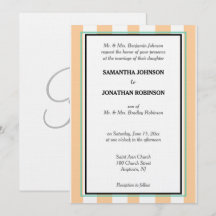 Sandy Beach White Green Cabana Stripes Monogram 