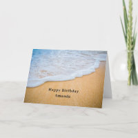 Sandy Beach with Foamy Surf Birthday
