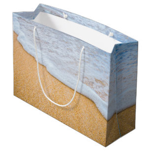 Sandy Beach with Foamy Surf Large Gift Bag