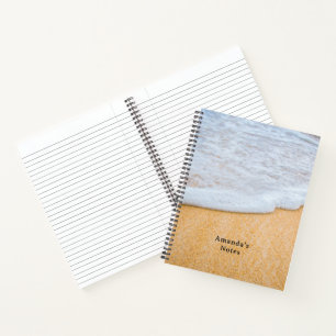 Sandy Beach with Foamy Surf Notebook