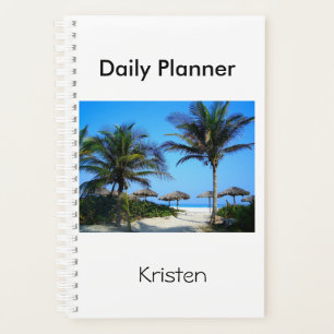 Sandy Beach With Palm Trees and An Ocean View Planner