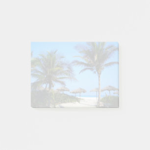 Sandy Beach With Palm Trees and An Ocean View Post-it Notes