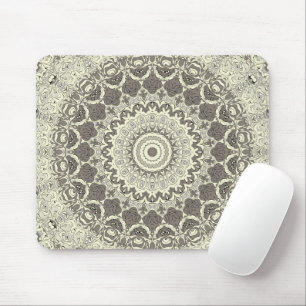 Sandy Beige Boho Beach Mandala Pattern Mouse Pad