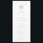 Sandy Beige Sea Shell Wedding Dinner Menu<br><div class="desc">Beige and white dinner menu with vintage sea shell illustration.  Perfect for an elegant beach or yacht club wedding or other special event. Layout is for 4 course meal.  Click "customise it" to add more text or remove elements such as the shell illustration.</div>