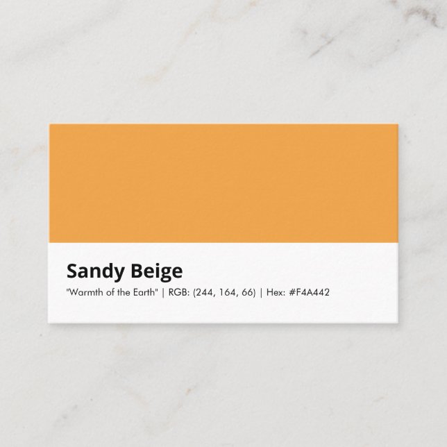Sandy Beige | "Warmth of the Earth" Yellow Business Card (Front)