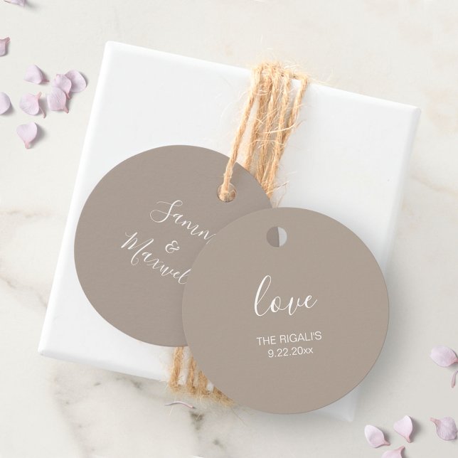 Sandy Beige Wedding Favour Tags (Creator Uploaded)