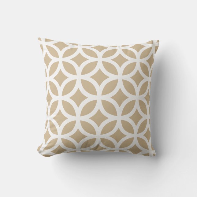 Sandy Brown Geometric Pattern Outdoor Pillows (Front)
