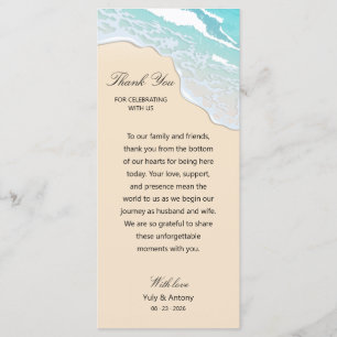 Sandy Coastal Tropical Beach Plate Thanks Card