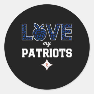 Sandy Creek Patriots Logo Love My Team Hs  Classic Round Sticker
