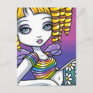 "Sandy" Cute Rainbow Fairy Art Postcard