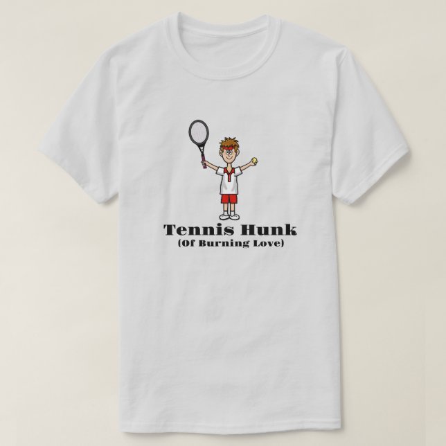 Sandy Hair Male Tennis Hunk T-Shirt (Design Front)