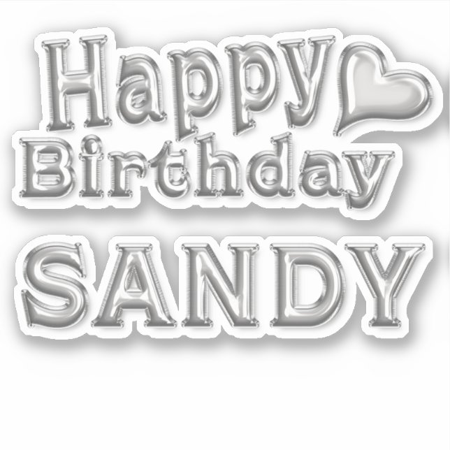 Sandy Happy Birthday silver Sticker (Front)