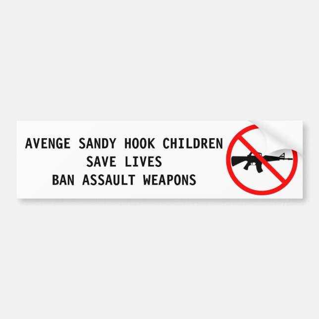 Sandy Hook Assault Rife Weapon Shooting Bumper Sticker (Front)
