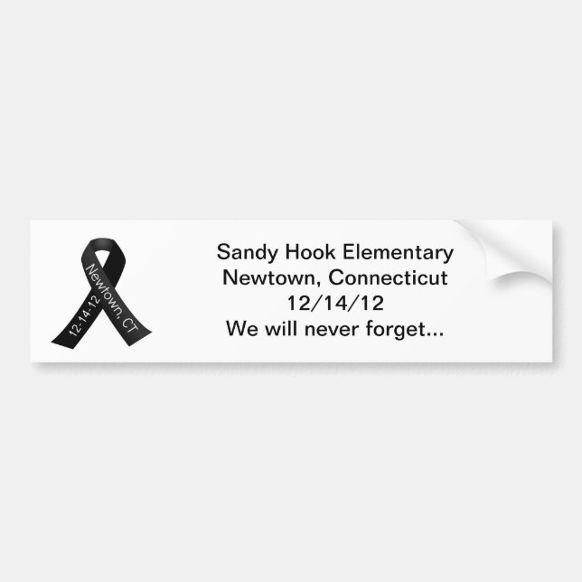 Sandy Hook Elementary Newtown Shooting Memorial Bumper Sticker (Front)