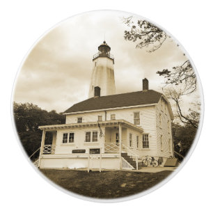 Sandy Hook Lighthouse Ceramic Knob