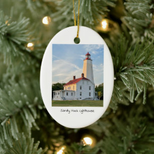 Sandy Hook Lighthouse Ceramic Tree Decoration