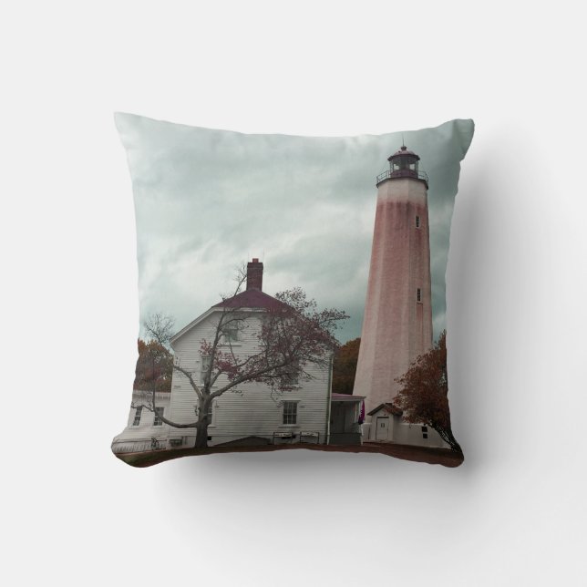 Sandy Hook Lighthouse Cushion (Front)