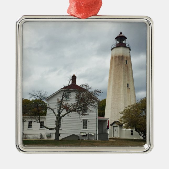 Sandy Hook Lighthouse Metal Tree Decoration (Front)