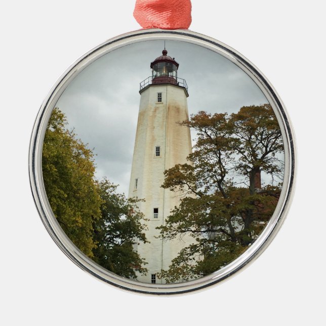 Sandy Hook Lighthouse Metal Tree Decoration (Front)