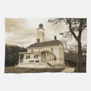 Sandy Hook Lighthouse Tea Towel