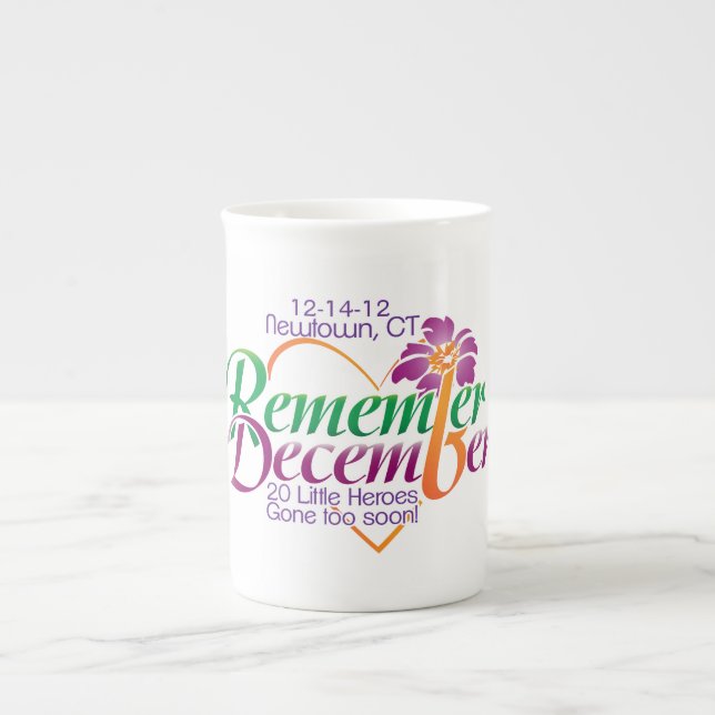 Sandy Hook Memorial-Remember December3 Bone China Mug (Front)