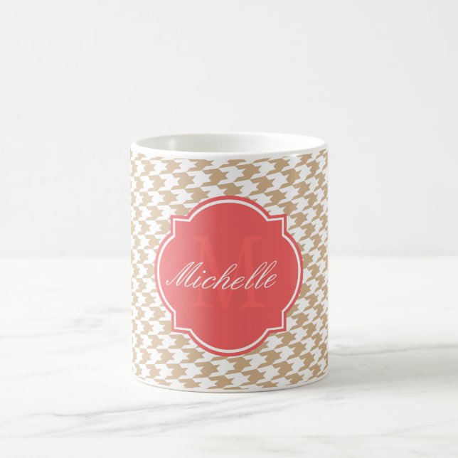 Sandy Houndstooth Monogram Mug (Center)