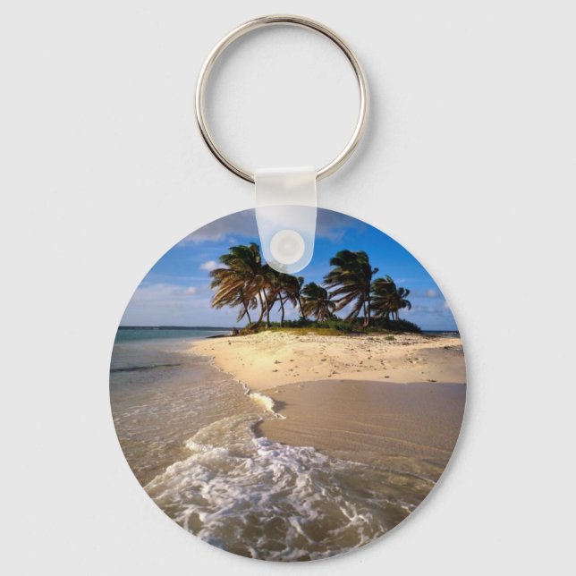 Sandy Island, Anguilla, Caribbean Key Ring (Front)