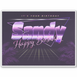 Sandy Name First name lila retro Sticker Birthday
