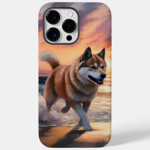 Sandy Paws Akita Dog on Beach Sunset Case-Mate iPhone 14 Pro Max Case
