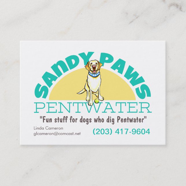 Sandy Paws Pet Business Logo Card (Front)