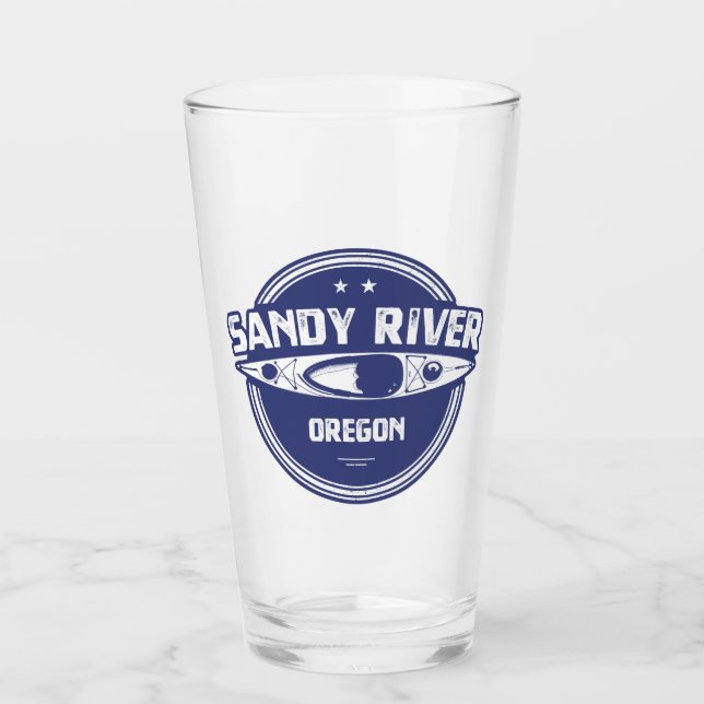 Sandy River Oregon Kayaking Glass (Front)
