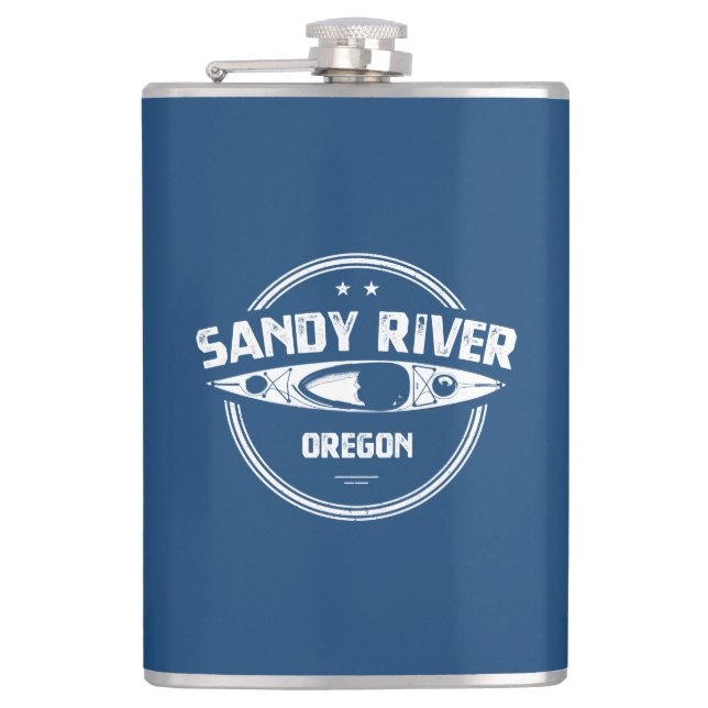 Sandy River Oregon Kayaking Hip Flask (Front)