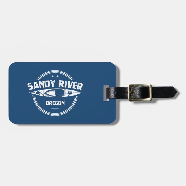 Sandy River Oregon Kayaking Luggage Tag (Front Horizontal)