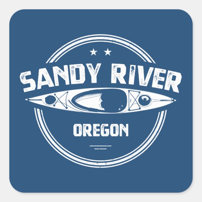 Sandy River Oregon Kayaking Square Sticker (Front)