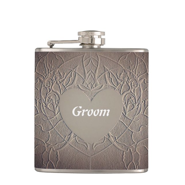 Sandy Rose Groom Flask (Front)