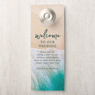 Sandy & Salty Beach I Teal I Wedding Welcome Door Hanger