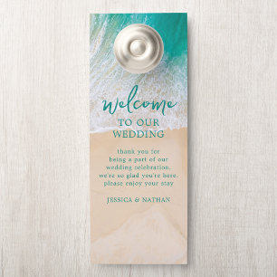 Sandy & Salty Beach I Turquoise I Wedding Welcome Door Hanger