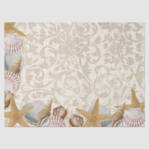 Sandy Seashell Starfish Seaside Decoupage Corner Tissue Paper