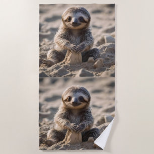 Sandy Shores : Baby Sloth Building Sand Castles, Beach Towel