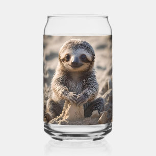 Sandy Shores : Baby Sloth Building Sand Castles, Can Glass