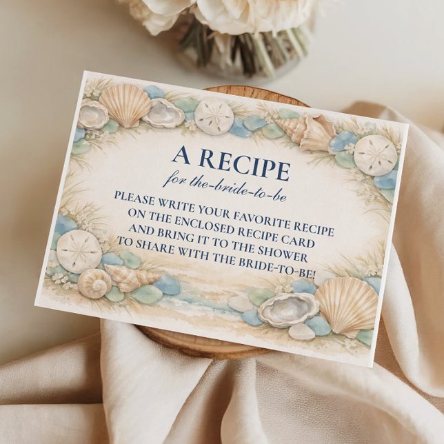 Sandy Shores Seashell Bridal Shower Enclosure Card (Creator Uploaded)