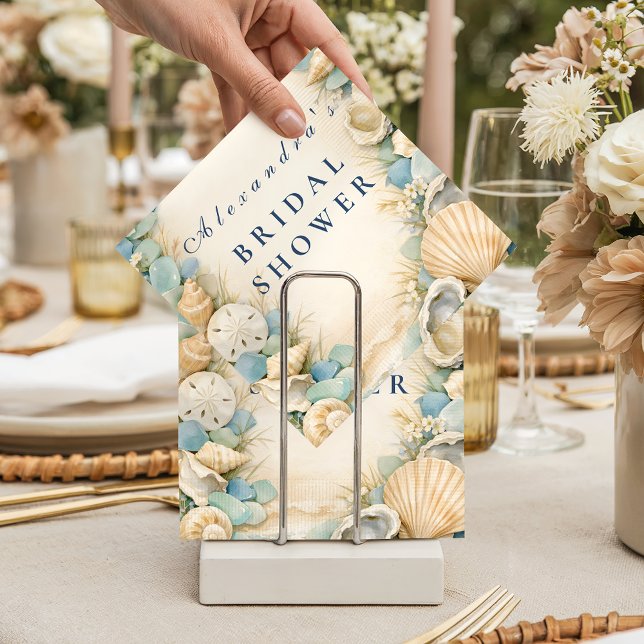 Sandy Shores Seashell Bridal Shower Napkin (Creator Uploaded)