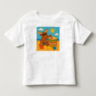 Sandy Snacks & Sunny Backs – Funny Summer Moose Toddler T-Shirt