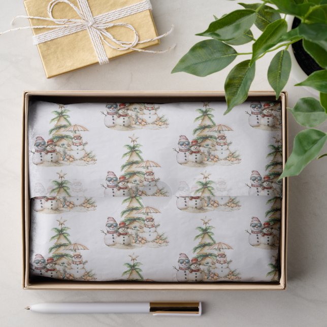 Sandy Snowmen Christmas Festive Pattern Tissue Paper (Gift)