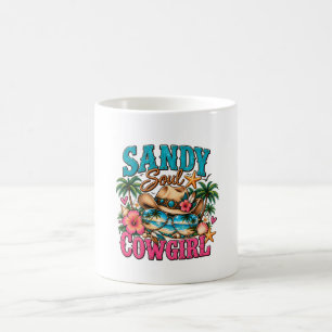 Sandy Soul Cowgirl Coastal Beach Western Coffee Mug