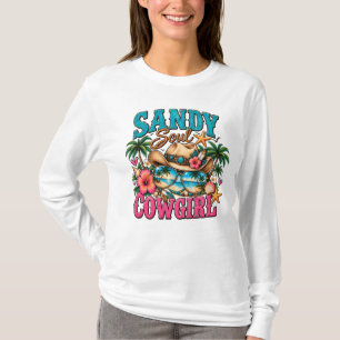 Sandy Soul Cowgirl Coastal Beach Western T-Shirt