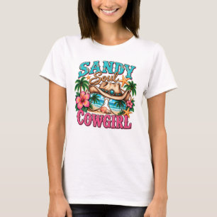 Sandy Soul Cowgirl Western Beach Hat Design T-Shirt